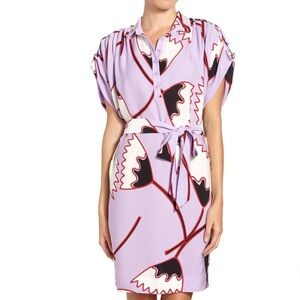 DVF Karin Dress in African Tulip Print (With Belt!)